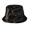 GDUUASB Fashion Music Notes Reversible Bucket Hat for Women Men Summer Travel Fisherman Cap Cute Music Bucket Cap view 1