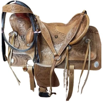 AD Saddlery Wade Tree A Fork Roping Ranch Work Leather Premium Western Horse Saddles for Horses Handmade Equestrian Trail Horse Saddle Tack Size: 10"-18" inches Seat WADE50 (18" inches Seat)