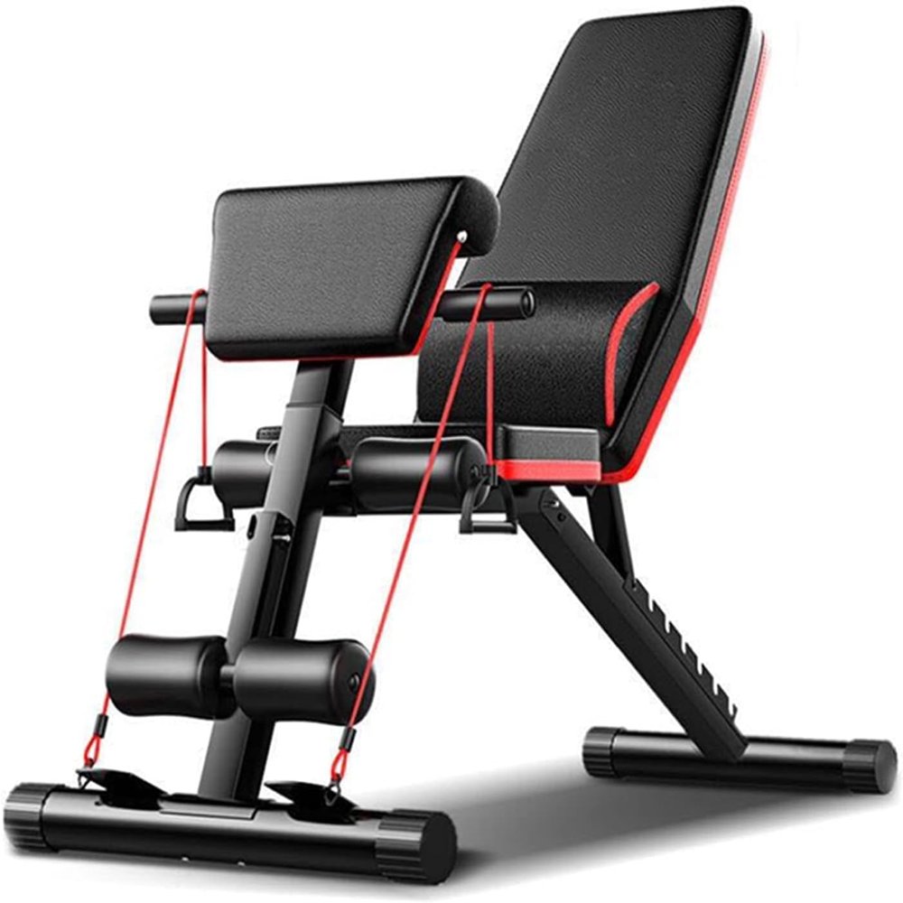 Eleeferri Weight Bench, Adjustable Utility Work Out Benches for Exercise, Foldable Training Lifting Bench, Portable Fitness Strength Training Equipment at Home Gym