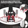 Hip Abductor Machine, Inner and Outer Thigh Machine, Abductor Adductor Machine, Hip Abduction Machine with 6 Levels Gear System & 4-Position Backrest Adjustment, Home Gym Equipment (Red) view 2