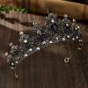 Rannyrena Silver Wedding Crystal Tiara Crown for Women Sparkling Rhinestone Bridal Headbands Princess Quinceanera Headpieces for Birthday Prom Pageant Party (Dark gold-black) view 2