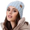 OZERO Knit Hats for Women,Slouchy Cute Knit Polar Fleece Lined Warm Cap Womens Beanie-Blue view 1