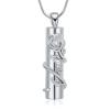 AIWENXI Cylinder Bar Memorial Ashes Necklace Roseflower Cremation Jewelry for Ashes for Men Women Stainless Steel Urns Necklaces Keepsakes Gifts Ashes Pendant Jewelry view 1