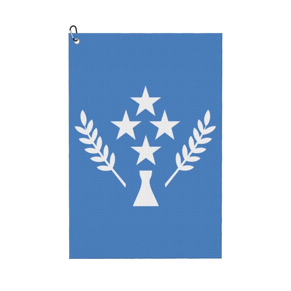 ASEDFGT Flag of Kosrae Golf Towel 16 x 24 Inch Golf Towels for Golf Bags Polyester Golf Towel with Carabiner Clip Men and Women Golf Accessories