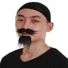 BC GOODS BY Classic Black Pirate Mustache and Beard for Men, Flame-Retardant Synthetic Fiber Facial Hair for Halloween Cosplay Party view 2