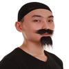 BC GOODS BY Classic Black Pirate Mustache and Beard for Men, Flame-Retardant Synthetic Fiber Facial Hair for Halloween Cosplay Party view 3