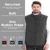 Venustas Men's Heated Fleece Vest with 6 Heating Zones, Lightweight Recycled Electric Fleece Vest view 2