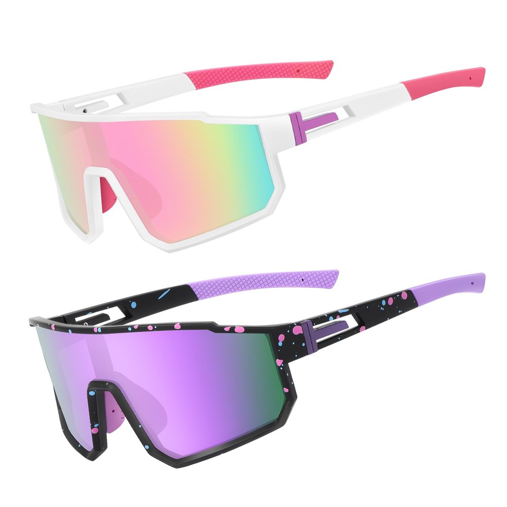 Derowern 2 Pack Youth Baseball Sunglasses, Kids Polarized Sports Sun glasses, TR90 Frame UV400 Protection Softball Cycling Glasses