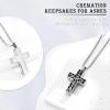 Ydmwannx Tree of Life Urn Necklace for Ashes for Women Men Cremation Jewelry Cross Stainless Steel Ashes Pendant Keepsake Memorial for Jewelry for Human view 4