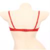 Fldy Womans See Through Strappy Cups Open Nipples Push Up Bra Underwired Hollow Out Crop Top Bustier Red Medium view 4