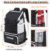 TPAID Baseball Backpack Large Capacity 4 Bats Softball Bag with Shoes Compartment and Fence Hook, Lightweight Baseball Equipment Bag, Helmets, Gloves, Hats, Clothes view 2