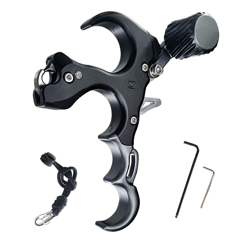 xxiaojun Thumb Release Aid,4-Finger Adjustable Compound Bow Trigger.