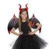 Vobumix Halloween Devil Costume Devil Wings with Tail Horn Headband and Fork Carnival Accessories for Halloween Cosplay Fancy Dress view 3