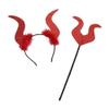 Vobumix Halloween Devil Costume Devil Wings with Tail Horn Headband and Fork Carnival Accessories for Halloween Cosplay Fancy Dress view 4