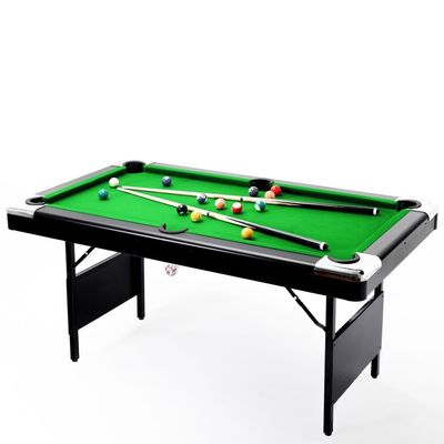 7 Ft Foldable Pool Table,Portable Folding Billiard Table for Kids and Adults, Indoor Pool Arcade Game Table with Cues,Balls,Triangle,Chalks for Family Game Rooms