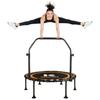 K KENSONE 40" Foldable Rebounder Trampoline for Adults with Bungee, 450 LBS Quiet Indoor Mini Trampoline for Adults Fitness with Adjustable U-Shaped Handle Bar for Gym Workout, Home Exercise, Orange view 1