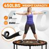 K KENSONE 40" Foldable Rebounder Trampoline for Adults with Bungee, 450 LBS Quiet Indoor Mini Trampoline for Adults Fitness with Adjustable U-Shaped Handle Bar for Gym Workout, Home Exercise, Orange view 2