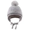 JANGANNSA Basic Winter Boys Girls Baby Beanie Pompom Knitted Infant Toddler Hats Kids Earflap Beanies Warm Baby Hat (6-24 Months, Gray Pompom Hat) view 2
