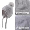JANGANNSA Basic Winter Boys Girls Baby Beanie Pompom Knitted Infant Toddler Hats Kids Earflap Beanies Warm Baby Hat (6-24 Months, Gray Pompom Hat) view 3
