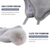 JANGANNSA Basic Winter Boys Girls Baby Beanie Pompom Knitted Infant Toddler Hats Kids Earflap Beanies Warm Baby Hat (6-24 Months, Gray Pompom Hat) view 4