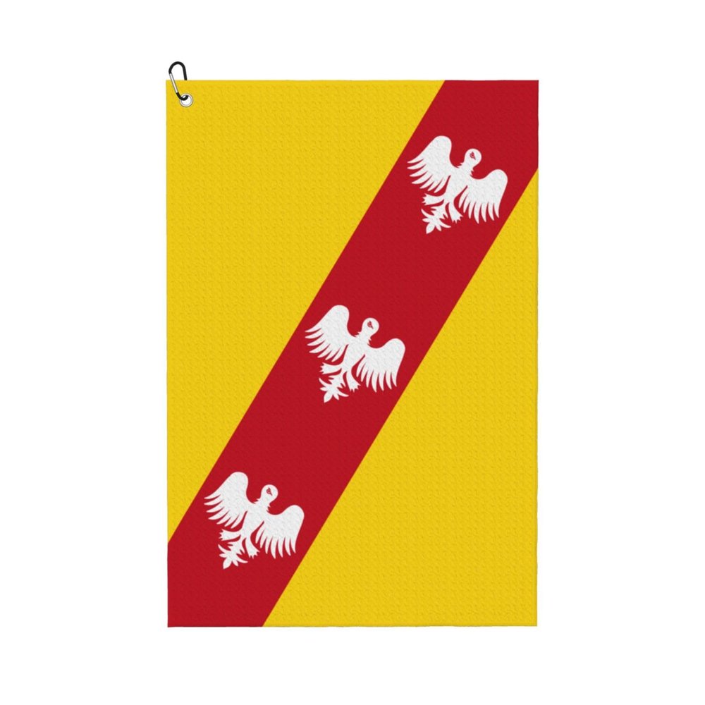 ASEDFGT Flag of Lorraine Golf Towel 16 x 24 Inch Golf Towels for Golf Bags Polyester Golf Towel with Carabiner Clip Men and Women Golf Accessories