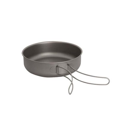 IGRIXLSD 1PC Pure Titanium Frying Pan, Foldable Portable Pot And Tableware Suitable For Outdoor Or Home Use(Medium)