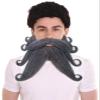 BC GOODS BY Men's Davy Jones-Inspired Ash Grey Pirate Beard and Mustache, Flame-Retardant Synthetic Fiber