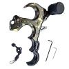 Compound Bow Aid Releaser with Wrist Straps and Adjustment Tool,Archery Release Aids with 4 Thumb Release Adjustable,Aluminum Alloy Aids.for Left and Right Handers. (High-4 Finger M-Camouflage) view 1