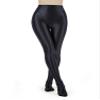 dPois Womens Tights Glossy Opaque Pantyhose Stockings Footed High Waisted Stretchy Stockings Black X-Large view 1