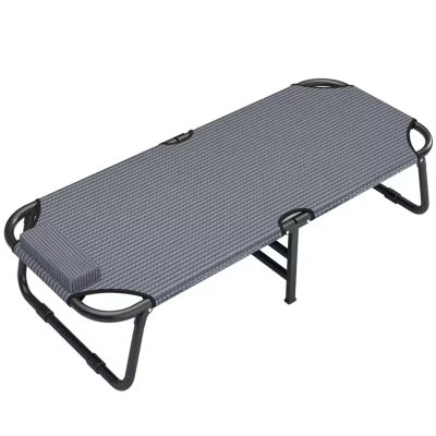 150kg Capacity Heavy Duty Camping Cot U-Legged Foldable Bed with Pillow Portable Sleeping Cot Sturdy Guest Beds for Office Home Patio Picnic Hunting and Hiking