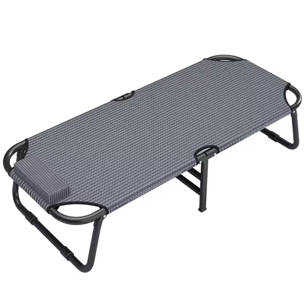 150kg Capacity Heavy Duty Camping Cot U-Legged Foldable Bed with Pillow Portable Sleeping Cot Sturdy Guest Beds for Office Home Patio Picnic Hunting and Hiking