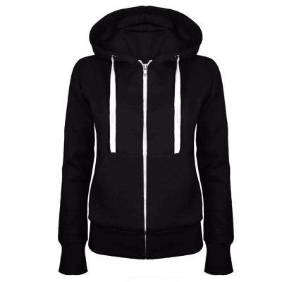 FOCLMP Women 2024 Zip Up Trendy Hoodies Lightweight Sweatshirts Jackets Drawstring Hooded Sweatshirt Casual Fashion Clothes back to school clothes women Black 2x