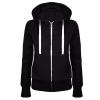FOCLMP Women 2024 Zip Up Trendy Hoodies Lightweight Sweatshirts Jackets Drawstring Hooded Sweatshirt Casual Fashion Clothes back to school clothes women Black 2x view 1