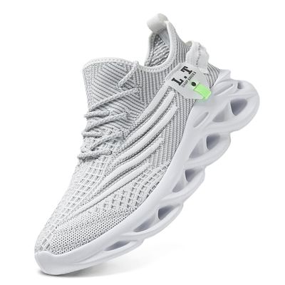 DLWKIPV Men Running Shoes Men's Tennis Shoes Lightweight Breathable Fashion Sneakers Non Slip Workout Gym Shoes for Running White Size US 10