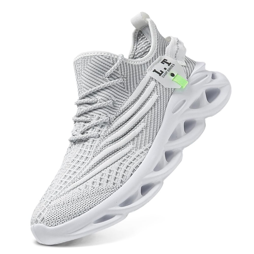 DLWKIPV Men Running Shoes Men's Tennis Shoes Lightweight Breathable Fashion Sneakers Non Slip Workout Gym Shoes for Running White Size US 10