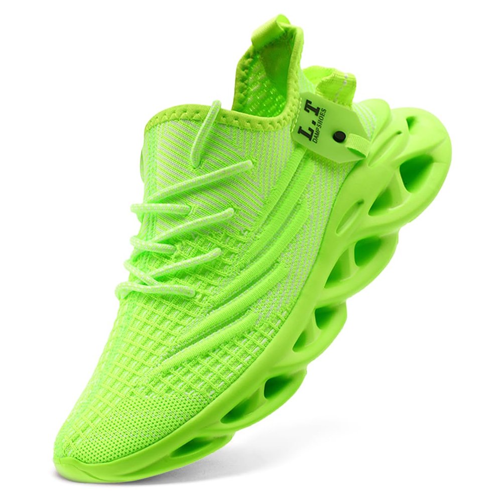 DLWKIPV Men Running Shoes Men's Tennis Shoes Lightweight Breathable Fashion Sneakers Non Slip Workout Gym Shoes for Running Green Size US 11