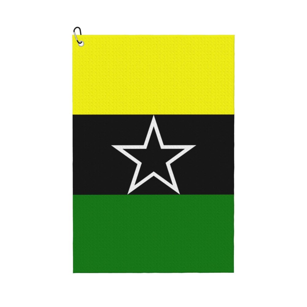 ASEDFGT Flag of DAR El Kuti Republic Golf Towel 16 x 24 Inch Golf Towels for Golf Bags Polyester Golf Towel with Carabiner Clip Men and Women Golf Accessories