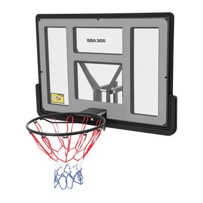 RTUSUML Pro-Style Wall Mount Basketball Hoop with Double Spring Rim & Stabilizing Horn Bracket - PET Backboard for Indoor/Outdoor Use, Easy to Install, Includes All Hardware & Net
