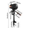 2 Stroke Outboard Motor, 55CC 3.6HP Heavy Duty Outboard Short Shaft Marine Engines Aquaculture Outdoor Adventure Boat Tiller Control w/Half Water-cooling Air-cooling & CDI Ignition System view 2