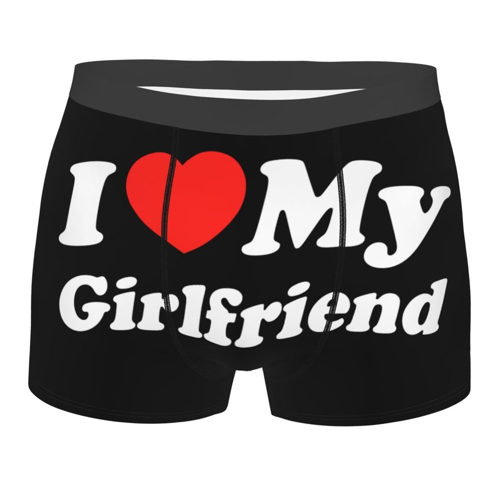 Diputer I love my GF girlfriend Boxers For Mens Underwear I Heart my GF girlfriend Boxer Briefs Black Funny For Valentines Day, Anniversary, Birthday Gift Ideas For Boyfriend