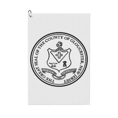 ASEDFGT Seal of Gloucester County, New Jersey Golf Towel 16 x 24 Inch Golf Towels for Golf Bags Polyester Golf Towel with Carabiner Clip Men and Women Golf Accessories