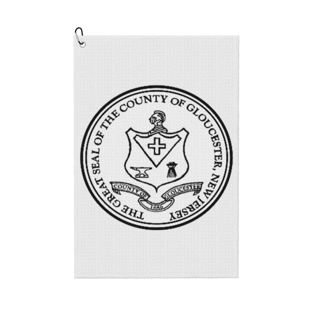 ASEDFGT Seal of Gloucester County, New Jersey Golf Towel 16 x 24 Inch Golf Towels for Golf Bags Polyester Golf Towel with Carabiner Clip Men and Women Golf Accessories