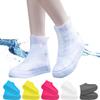 Anti-Slip Waterproof Shoe Covers, Rain Shoe Covers, Shoe Covers for Rain, Reusable Non-Slip Foldable Shoe Covers for Men Women Outdoor Cycling Camping Travel (Small,White)