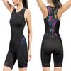 Santic Women's Triathlon Suit Tri-Suit with Padded One-Piece Sleeveless Swimsuit Quick-Dry Back Zipper Black-Purpler,L