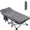 ABORON Foldable Camping Cots for Adults, Double Layer 1200D 500lb Loading Cot for Sleeping, Heavy Duty Guest Bed with Mattress Carrying Bag (1, Plus Size- Grey) view 1