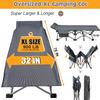 ABORON Foldable Camping Cots for Adults, Double Layer 1200D 500lb Loading Cot for Sleeping, Heavy Duty Guest Bed with Mattress Carrying Bag (1, Plus Size- Grey) view 4