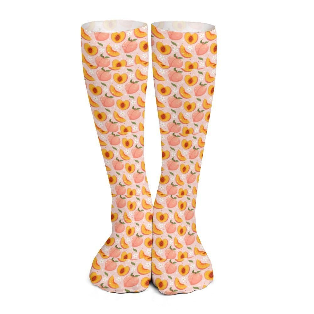 GoasNei Cute Peach Pattern Socks Sport Socks for Women Men Breathable Long Socks for Running Athletic Travel