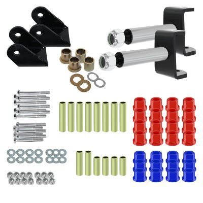 HANGKUNNEE Deluxe Golf Cart Front and Rear End Repair Bushing Kits for Club Car DS Gas and Electric 1993-up Models, DS Front & End Rebuild Kit with King Pin, Club Car Polyurethane Sleeves