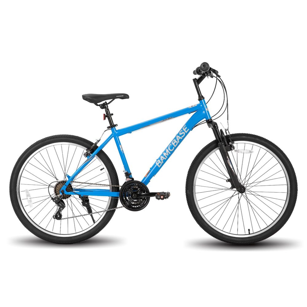 HH HILAND 26 Inch Mountain Bike, Mens and Womens MTB with 21 Speeds, High-Tensile Steel Frame, V Brake, Hardtail Bicycle for Adults Blue