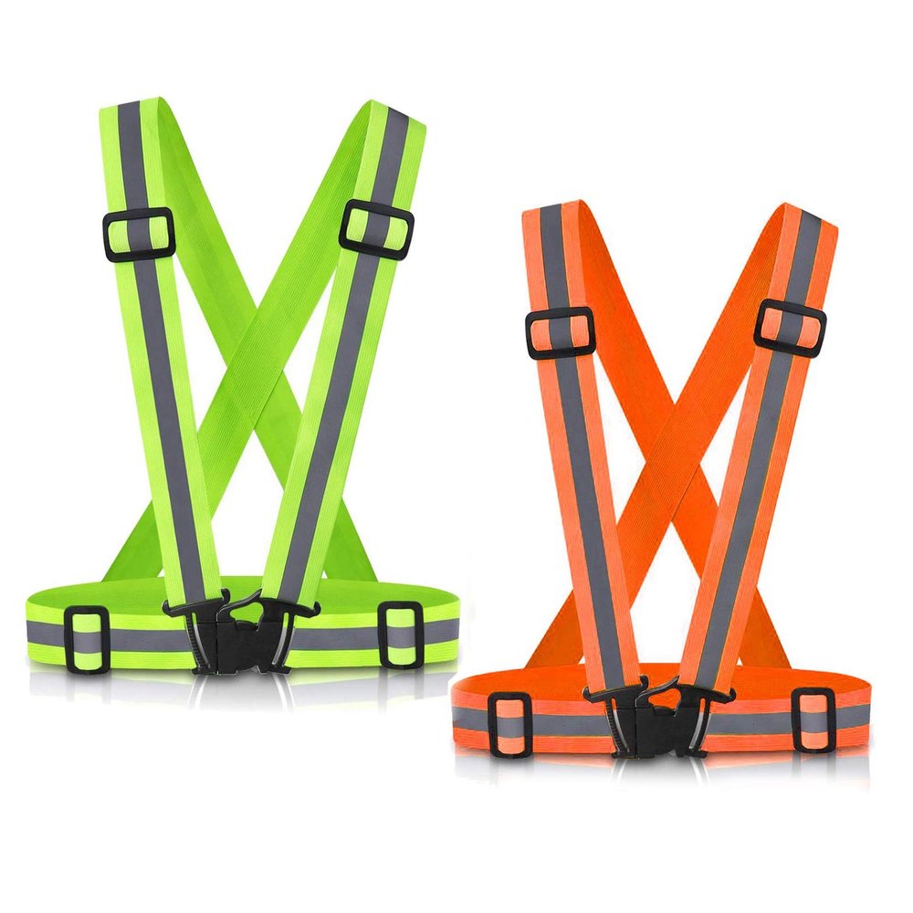 Reflective Vest Running Gear, 2Pack High Visible Safety VES for Cycling Jogging Running Walking, Adjustable for Men Women Kids